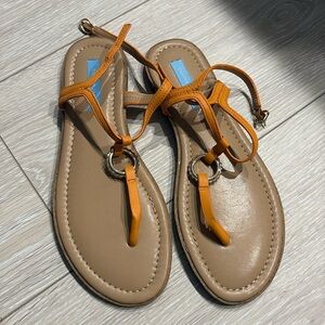 Nordstrom Draper James Orange Gold Sandals